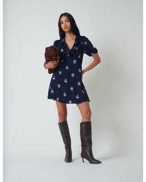 Nobody's Child Floral Fae Mini Dress - Blue