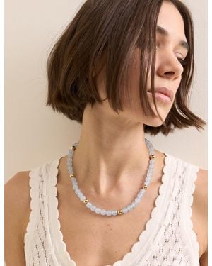 Nobody's Child Beaded Plated Necklace - White