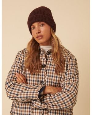 Nobody's Child Burgundy Ribbed Beanie Hat - Brown