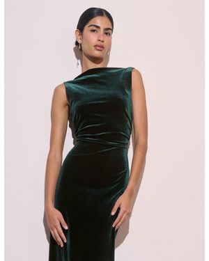 Nobody's Child Emerald Velvet Margot Midi Dress - Green