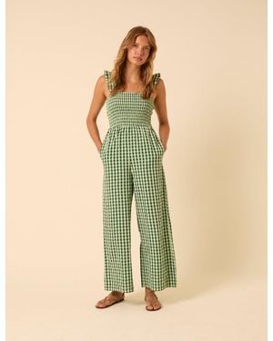 Nobody's Child Gingham Maya Jumpsuit - Green