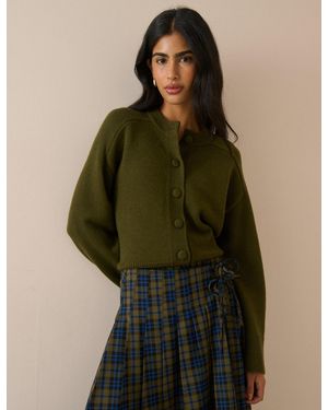 Nobody's Child Wool Saddle Lily Cardigan - Green