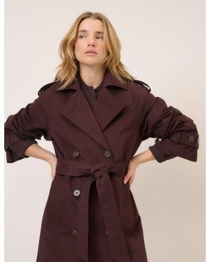 Nobody's Child Double Breasted Trench Coat - Brown