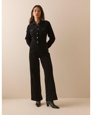 Nobody's Child Cord Wide Leg Dublin Jumpsuit - Natural