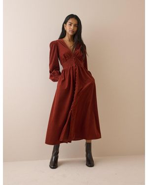 Nobody's Child Riley Cord Shirred Waist Midi Dress