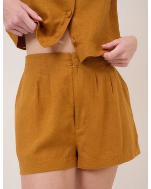 Nobody's Child Linen-Blend Shorts - Orange
