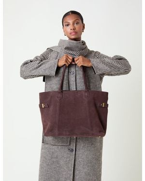 Nobody's Child Suede Tote Bag - Brown