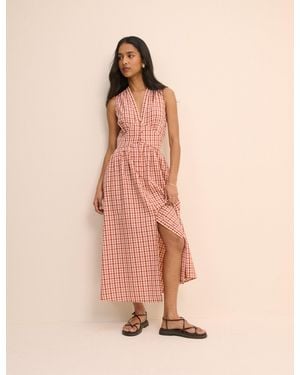 Nobody's Child And Gingham Sleeveless Starlight Midi Dress - Pink