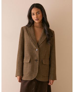 Nobody's Child Heritage Check Patch Pocket Blazer - Brown