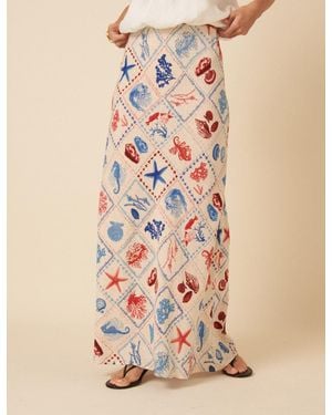 Nobody's Child Shell Print Mila Maxi Skirt - Natural