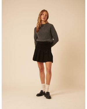 Nobody's Child Box Pleated Cord Mini Skirt - Natural