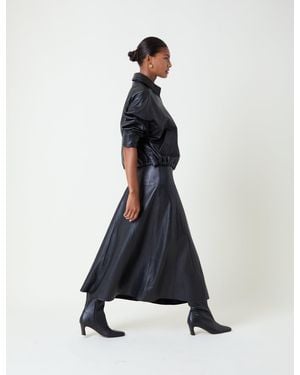 Nobody's Child Leather Midi Skirt - White