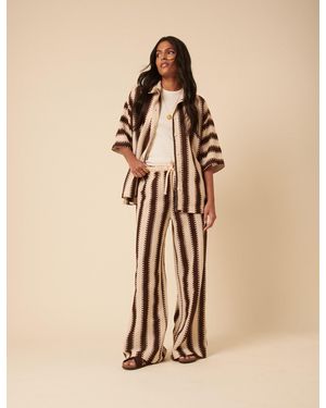 Nobody's Child Poppy Delevingne And Stone Stripe Melinda Trousers - Natural