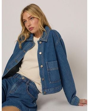 Nobody's Child Boxy Denim Jacket - Blue