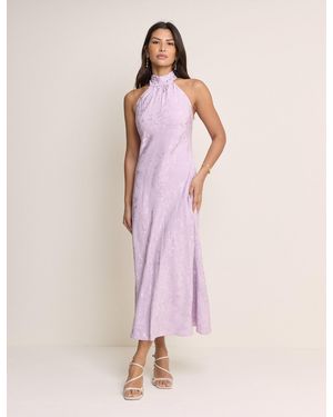 Nobody's Child Lilac Floral Jacquard Fifi Maxi Dress - Pink