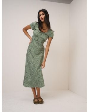 Nobody's Child Spotty Tia Midi Dress - Green