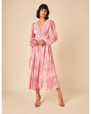 Nobody's Child Floral Anya Midi Dress - Pink