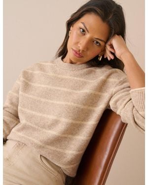 Nobody's Child And Cream Striped Crew Neck Jumper - Natural