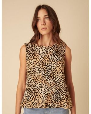 Nobody's Child Leopard-Blend Swing Top - Brown