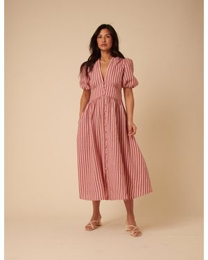 Nobody's Child And Striped Starlight Midi Dress - Pink