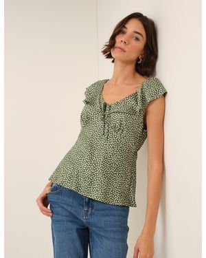 Nobody's Child Polka Dot Top - Green