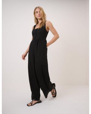 Nobody's Child Linen-Blend Cora Jumpsuit - Black