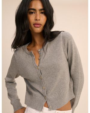 Nobody's Child Crew Neck Cardigan - Brown