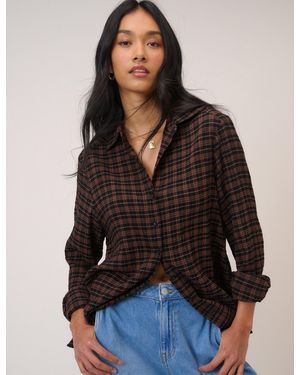 Nobody's Child And Check Shirt - Brown