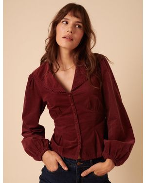 Nobody's Child Burgundy Peter Pan Collar Blouse - Red