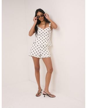 Nobody's Child Polka Dot Tailored Shorts - Black