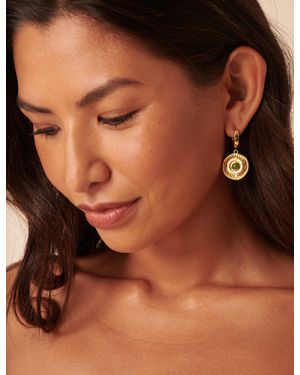 Nobody's Child Plated Drop Coin Hoops - Brown