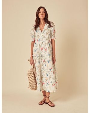 Nobody's Child Elizabeth Scarlett Floral Aurelia Midi Dress - White