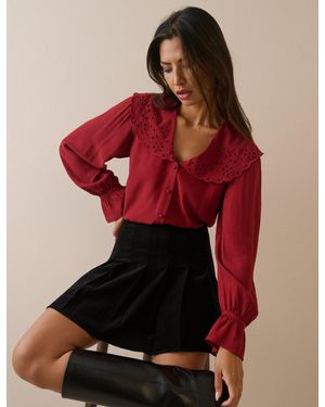 Nobody's Child Oversized Collared Blouse
