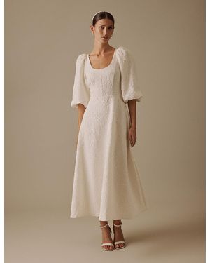 Nobody's Child Floral Jacquard Bridal Issy Midi Dress - Natural