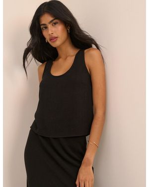 Nobody's Child Scoop Neck Tank Top - Black