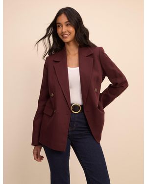 Nobody's Child Burgundy Double Breasted-Blend Alicia Blazer - Purple