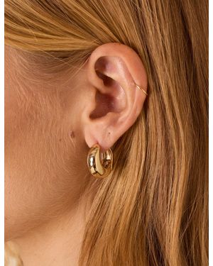 Nobody's Child Plated Chunky Hoops - Brown
