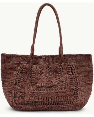 Nobody's Child Raffia Tote Bag - Brown