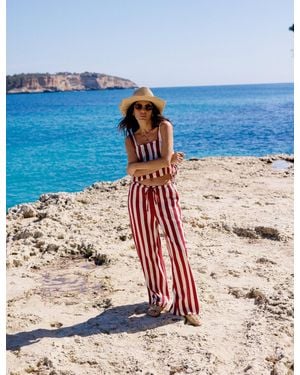 Nobody's Child Burgundy Striped-Blend Reese Trousers - Pink