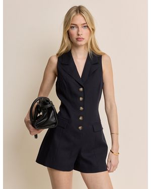 Nobody's Child V-Neck Tailored Playsuit - Black