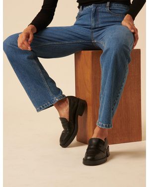 Nobody's Child Leather Chunky Loafers - Blue