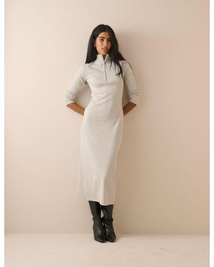 Nobody's Child Jersey Funnel Neck Finley Midi Dress - Natural