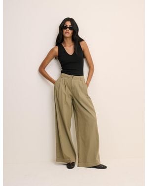 Nobody's Child Pleated Wide Leg Trousers - Natural