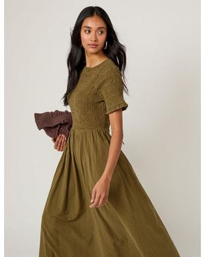 Nobody's Child Shirred Leah Midi Dress - Green