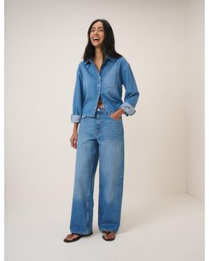 Nobody's Child Wide Leg Stepney Loose Jeans - Blue