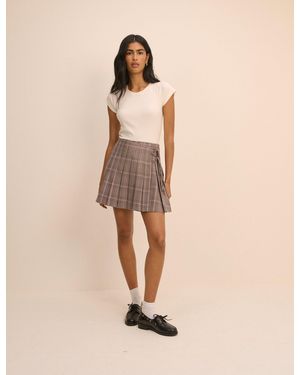 Nobody's Child And Check Wrap Mini Skirt - Natural