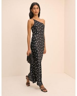 Nobody's Child Polka Dot Satin Pia Maxi Dress - Natural