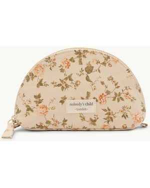 Nobody's Child Floral Crescent Small Makeup Bag - Natural