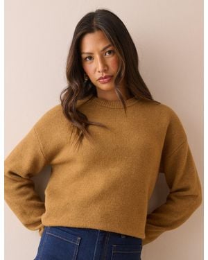 Nobody's Child Ochre Crew Neck Jumper - Brown