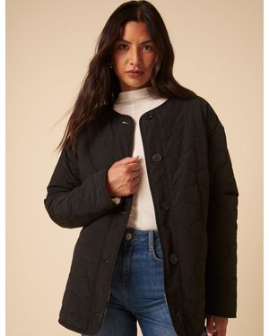 Nobody's Child Reversible Borg Qulited Jacket - Black